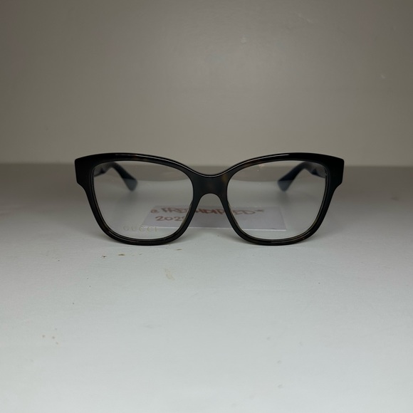 NWT WOMENS GUCCI GLASSES GG0038O TRANSPARENT HAVANA BLUE DEMO LENSES NO CASE - Picture 11 of 15
